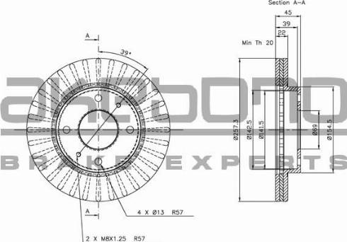 Akebono BN-1291 - Bremžu diski autospares.lv