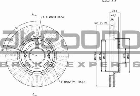 Akebono BN-1260E - Bremžu diski autospares.lv