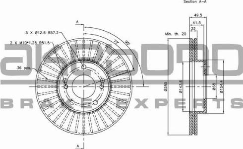 Akebono BN-1213E - Bremžu diski autospares.lv