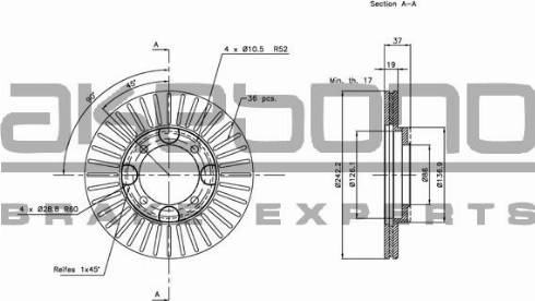 Akebono BN-1280E - Bremžu diski www.autospares.lv