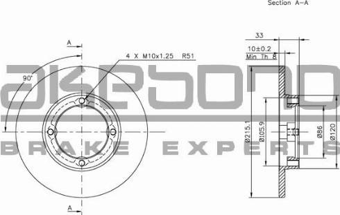 Akebono BN-1231 - Bremžu diski www.autospares.lv