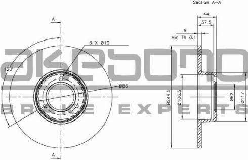 Akebono BN-1274E - Bremžu diski www.autospares.lv