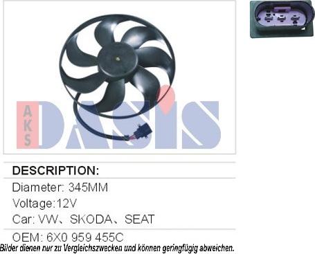 AKS Dasis 048025N - Ventilators, Motora dzesēšanas sistēma www.autospares.lv