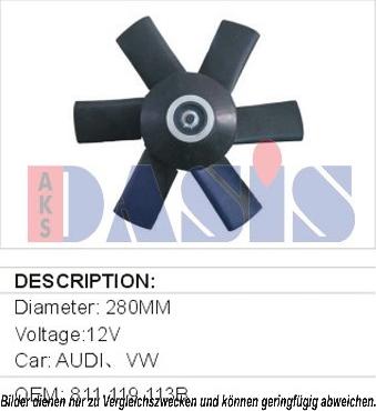 AKS Dasis 048023N - Ventilators, Motora dzesēšanas sistēma www.autospares.lv