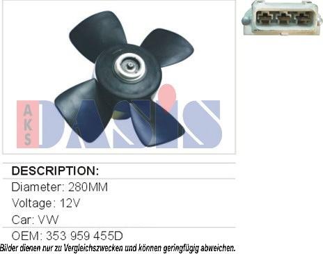 AKS Dasis 048340N - Ventilators, Motora dzesēšanas sistēma www.autospares.lv