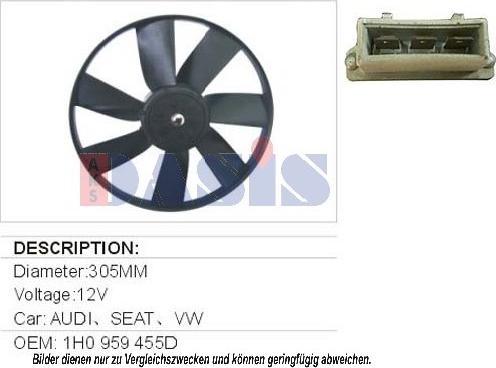 AKS Dasis 048260N - Ventilators, Motora dzesēšanas sistēma autospares.lv