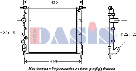 AKS Dasis 180021N - Radiators, Motora dzesēšanas sistēma www.autospares.lv