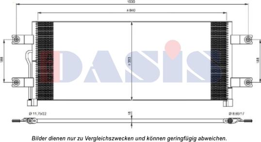 AKS Dasis 132013N - Condenser, air conditioning www.autospares.lv