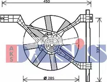 AKS Dasis 128187N - Вентилятор, охлаждение двигателя www.autospares.lv