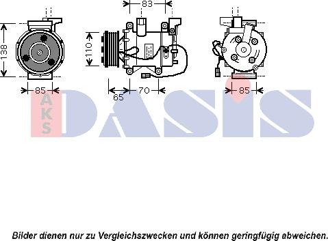 AKS Dasis 850375N - Compressor, air conditioning www.autospares.lv