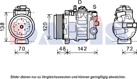 AKS Dasis 851977N - Compressor, air conditioning www.autospares.lv