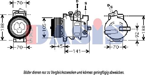 AKS Dasis 851851N - Compressor, air conditioning www.autospares.lv