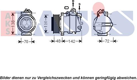 AKS Dasis 852442N - Compressor, air conditioning www.autospares.lv