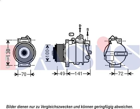 AKS Dasis 852594N - Compressor, air conditioning www.autospares.lv