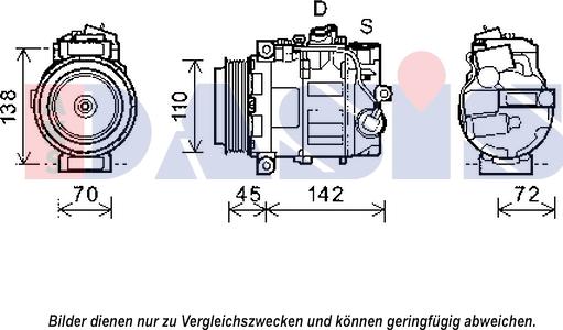 AKS Dasis 852592N - Compressor, air conditioning www.autospares.lv