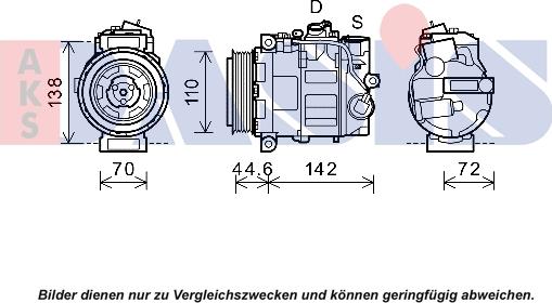 AKS Dasis 852696N - Compressor, air conditioning www.autospares.lv