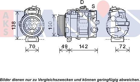 AKS Dasis 852711N - Compressor, air conditioning www.autospares.lv