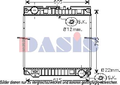 AKS Dasis 260014N - Radiator, engine cooling www.autospares.lv