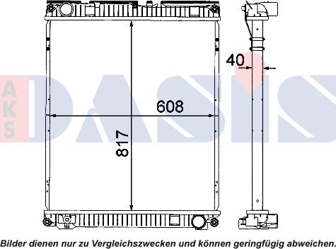 AKS Dasis 260037N - Radiator, engine cooling www.autospares.lv