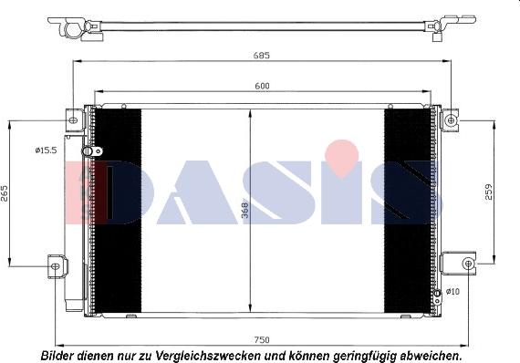 AKS Dasis 212058N - Kondensators, Gaisa kond. sistēma www.autospares.lv