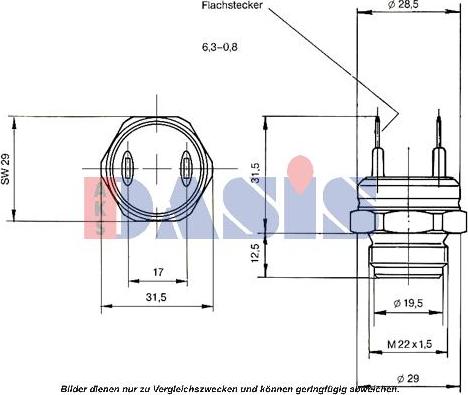 AKS Dasis 751041N - Датчик, температура охлаждающей жидкости www.autospares.lv