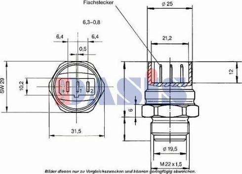 AKS Dasis 751056N - Датчик, температура охлаждающей жидкости www.autospares.lv