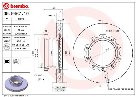 AP 44078 - Bremžu diski www.autospares.lv