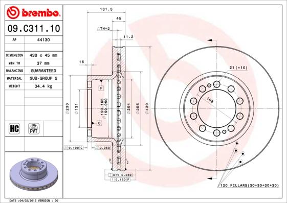 AP 44130 - Brake Disc www.autospares.lv