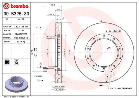 AP 44122 - Brake Disc www.autospares.lv