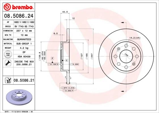 AP 14952 V - Bremžu diski www.autospares.lv