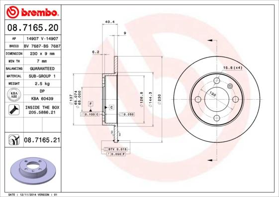 AP 14907 V - Bremžu diski www.autospares.lv