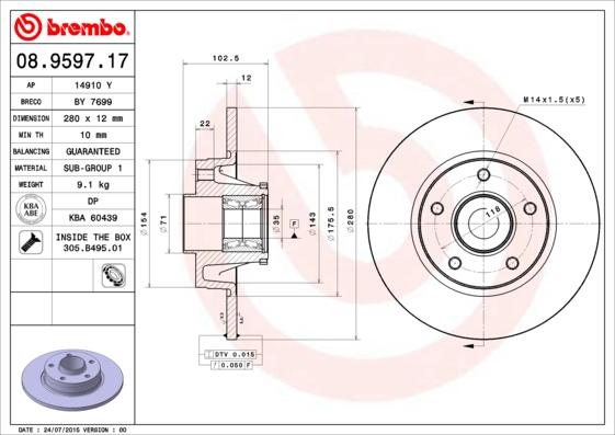 AP 14910 Y - Brake Disc www.autospares.lv