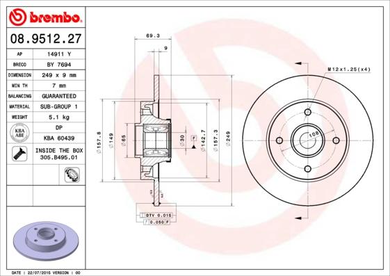 AP 14911 Y - Brake Disc www.autospares.lv