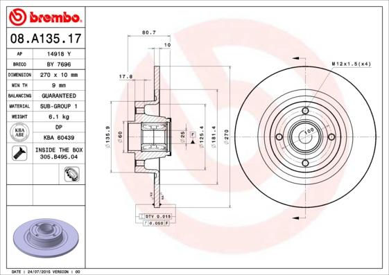 AP 14918 Y - Bremžu diski autospares.lv