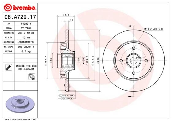 AP 14989 Y - Bremžu diski www.autospares.lv