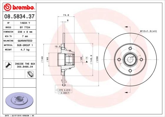 AP 14934 Y - Bremžu diski autospares.lv