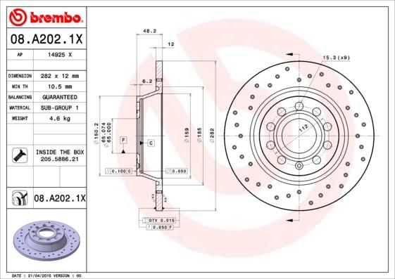 AP 14925 X - Bremžu diski autospares.lv