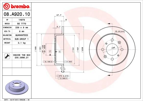 AP 14979 - Bremžu diski www.autospares.lv