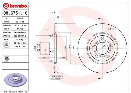 AP 14544 - Bremžu diski www.autospares.lv