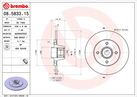 AP 14552 C - Bremžu diski autospares.lv