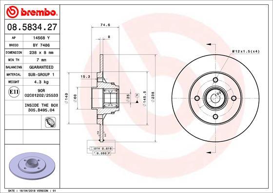 AP 14568 Y - Bremžu diski autospares.lv