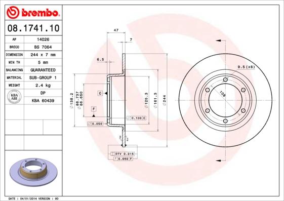 AP 14026 - Тормозной диск www.autospares.lv