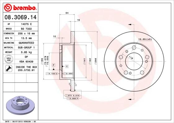 AP 14075 E - Bremžu diski www.autospares.lv