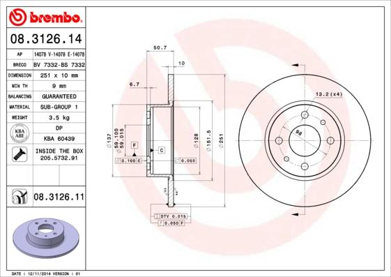 AP 14078 E - Bremžu diski www.autospares.lv