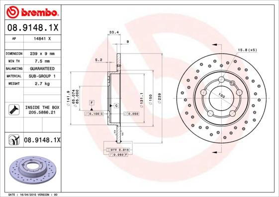 AP 14841 X - Bremžu diski www.autospares.lv