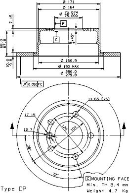 AP 14860 - Bremžu diski www.autospares.lv