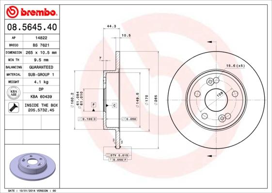 AP 14822 - Тормозной диск www.autospares.lv