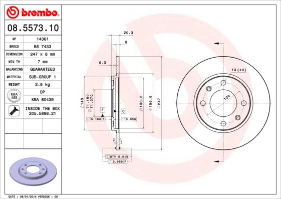 AP 14361 - Тормозной диск www.autospares.lv