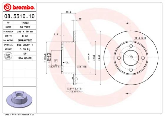 AP 14283 - Bremžu diski www.autospares.lv