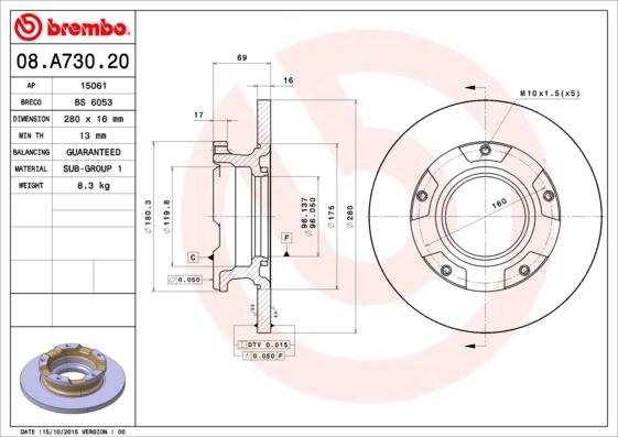 AP 15061 - Brake Disc www.autospares.lv